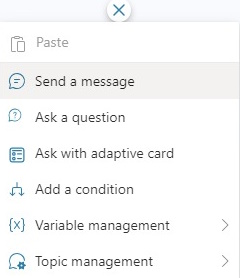 Send the message action